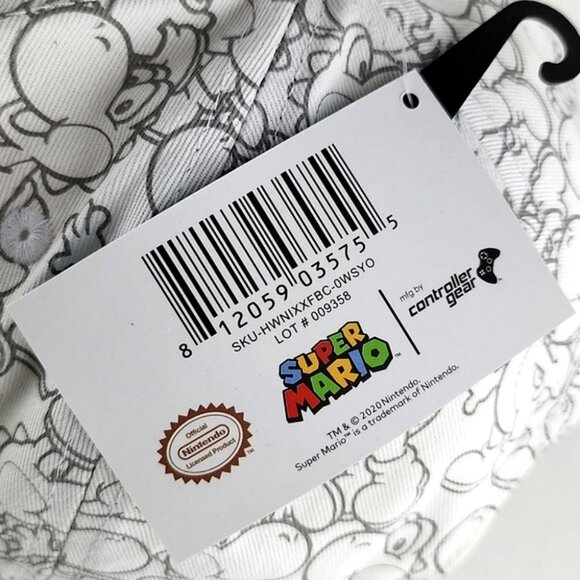 Nintendo Super Mario Yoshi Snapback Adjustable Hat Cap Green White OS Fits Most - Picture 7 of 16